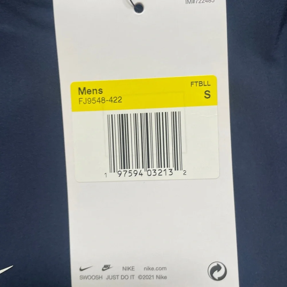 Nike Hooded SS Sideline Coach’s Football Jacket Navy Blue Mens Sm FJ9548-422